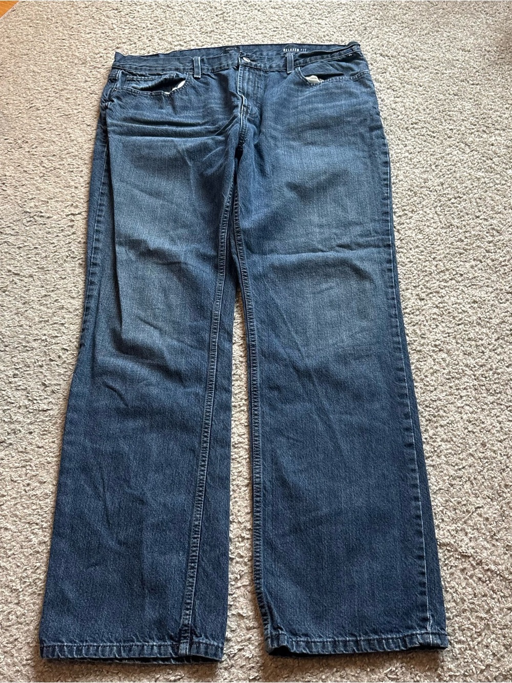 Vintage Nautica Men's Relaxed Dark Blue Straight-Leg Jeans Sz 38x34 90s Y2K
